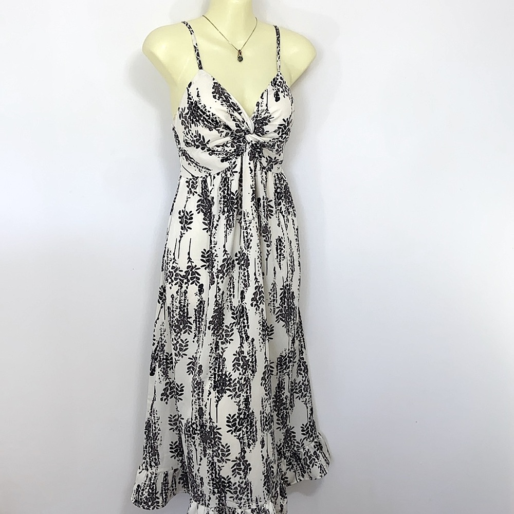 Elegant Maxi Dress White and Black Maxi Dress NWOT Sz Medium - Picture 5 of 7
